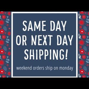 Fast Same Day or Next Day Shipping